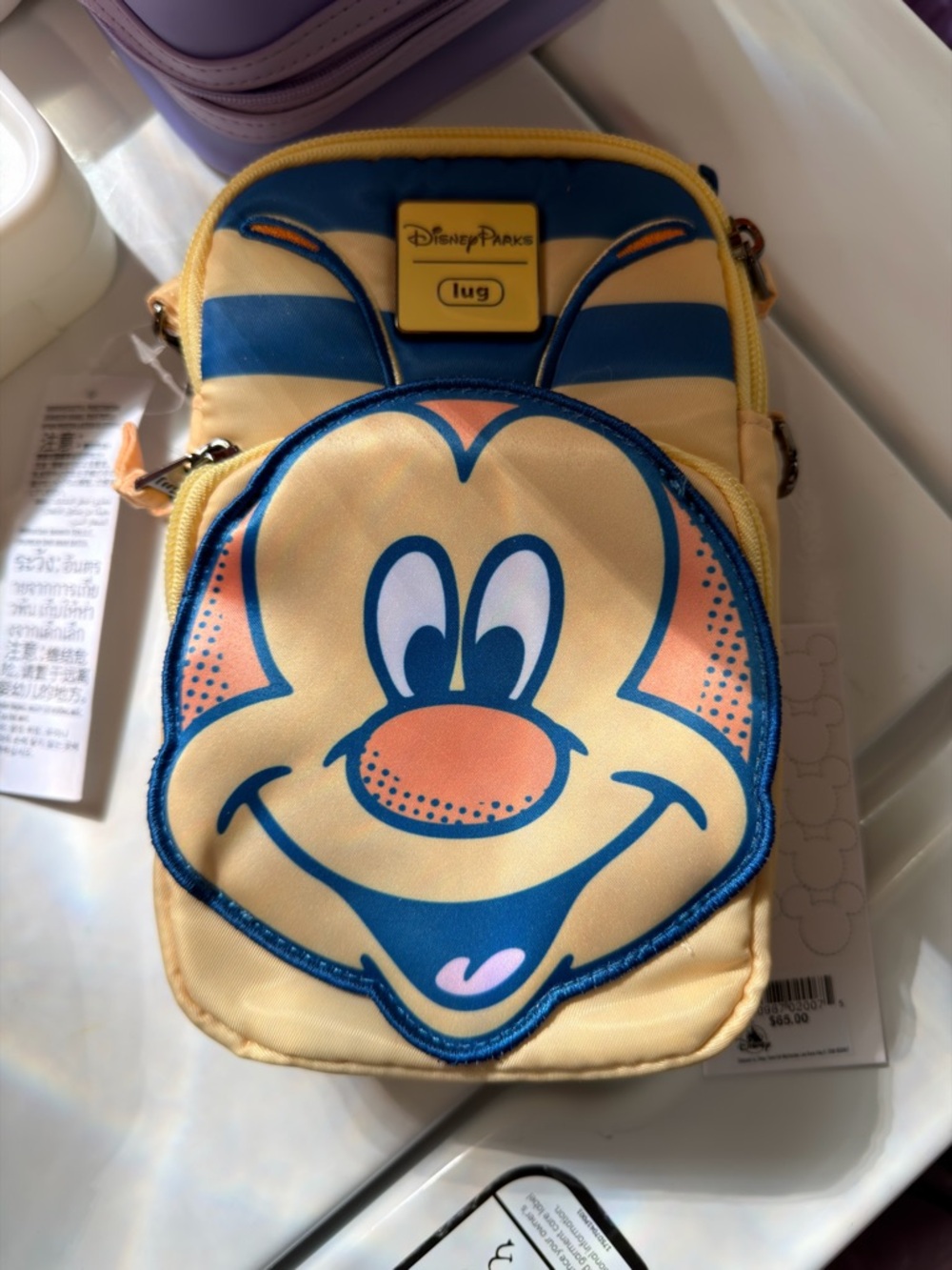 Disney Parks x Lug Spike the Bee Crossbody Bag - Yellow/Blue EPCOT 2025 NWT